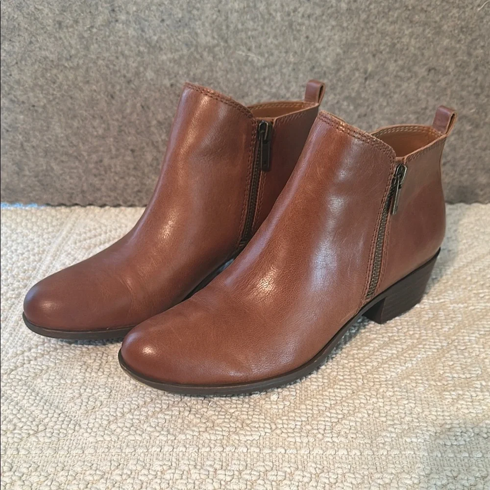 Lucky Brand size 8.5 Basel Toffee Brown Leather Ankle Booties - Picture 10 of 16